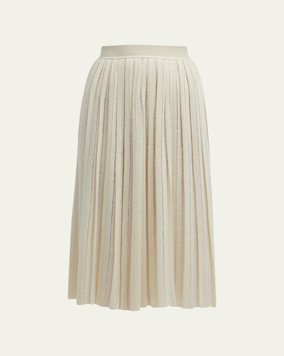 Gonna Gaiole Cashmere Pleated Midi Skirt
